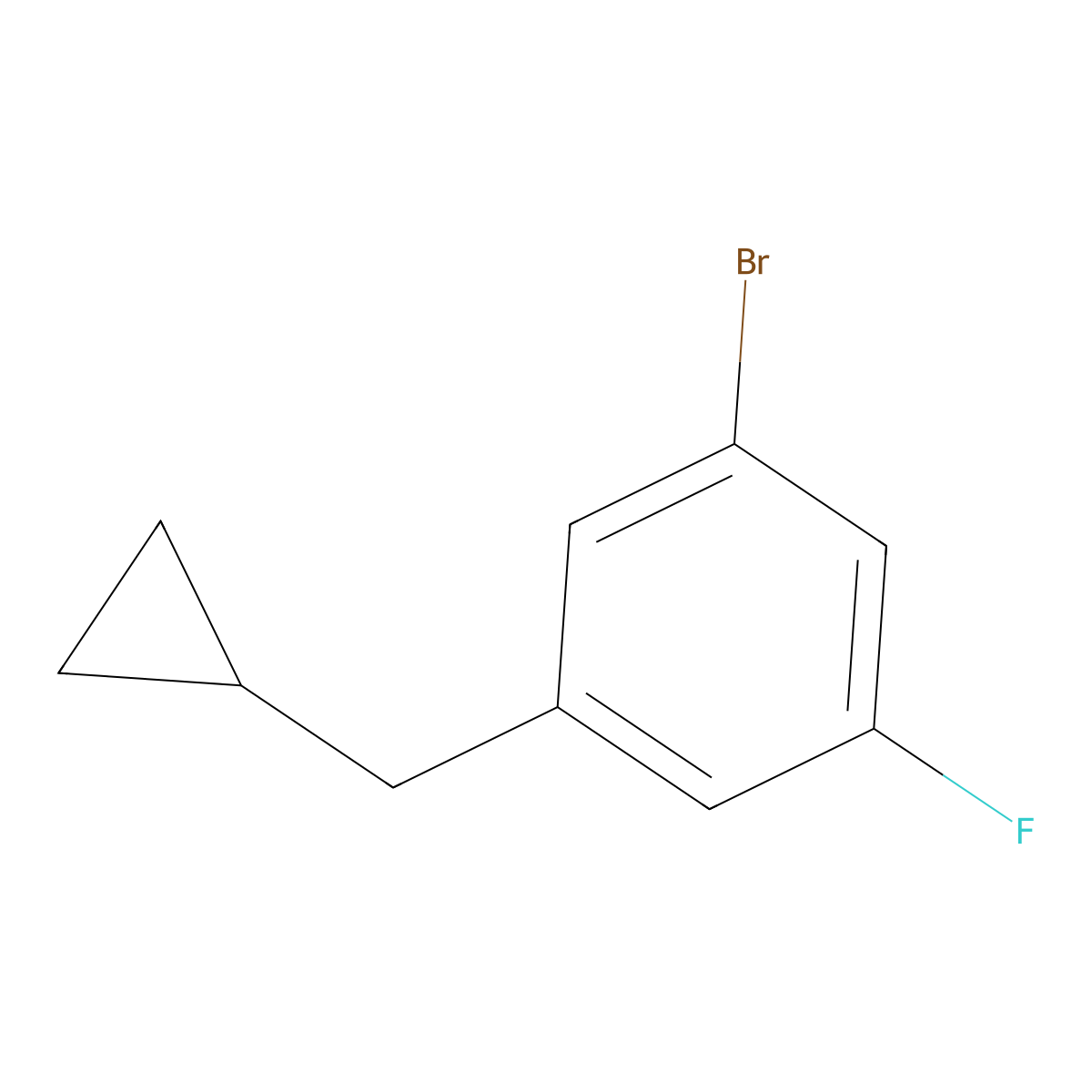 1-Bromo-3-(cyclopropylmethyl)-5-fluorobenzene molecular structure, CAS 1369880-62-5