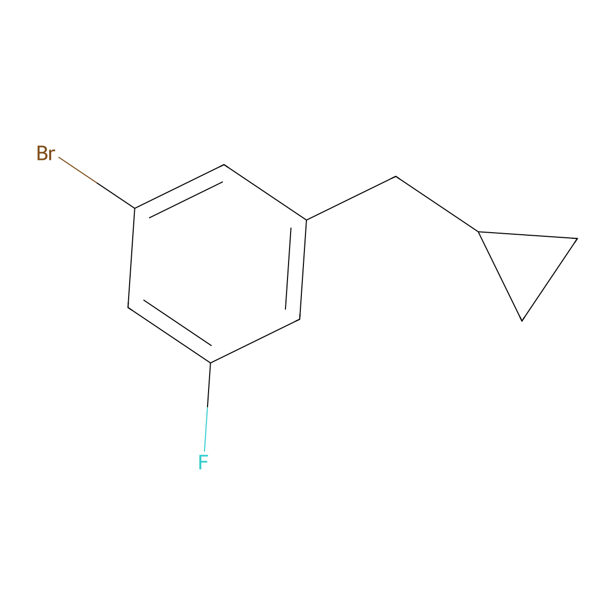 1-Bromo-3-(cyclopropylmethyl)-5-fluorobenzene molecular structure, CAS 1369880-62-5