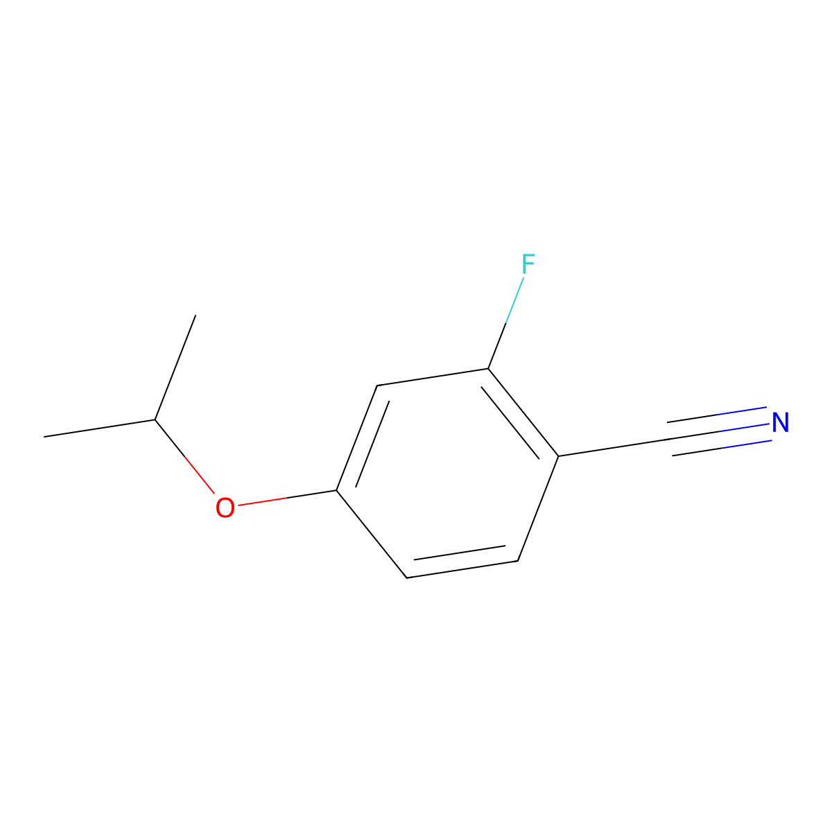 2-Fluoro-4-isopropoxy-benzonitrile molecular structure, CAS 1369881-23-1