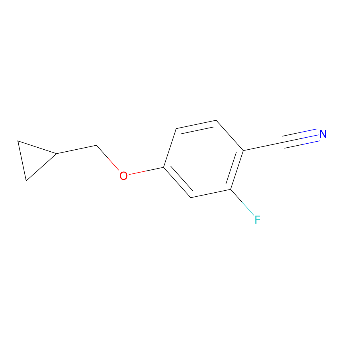 4-Cyclopropylmethoxy-2-fluoro-benzonitrile molecular structure, CAS 1369882-54-1