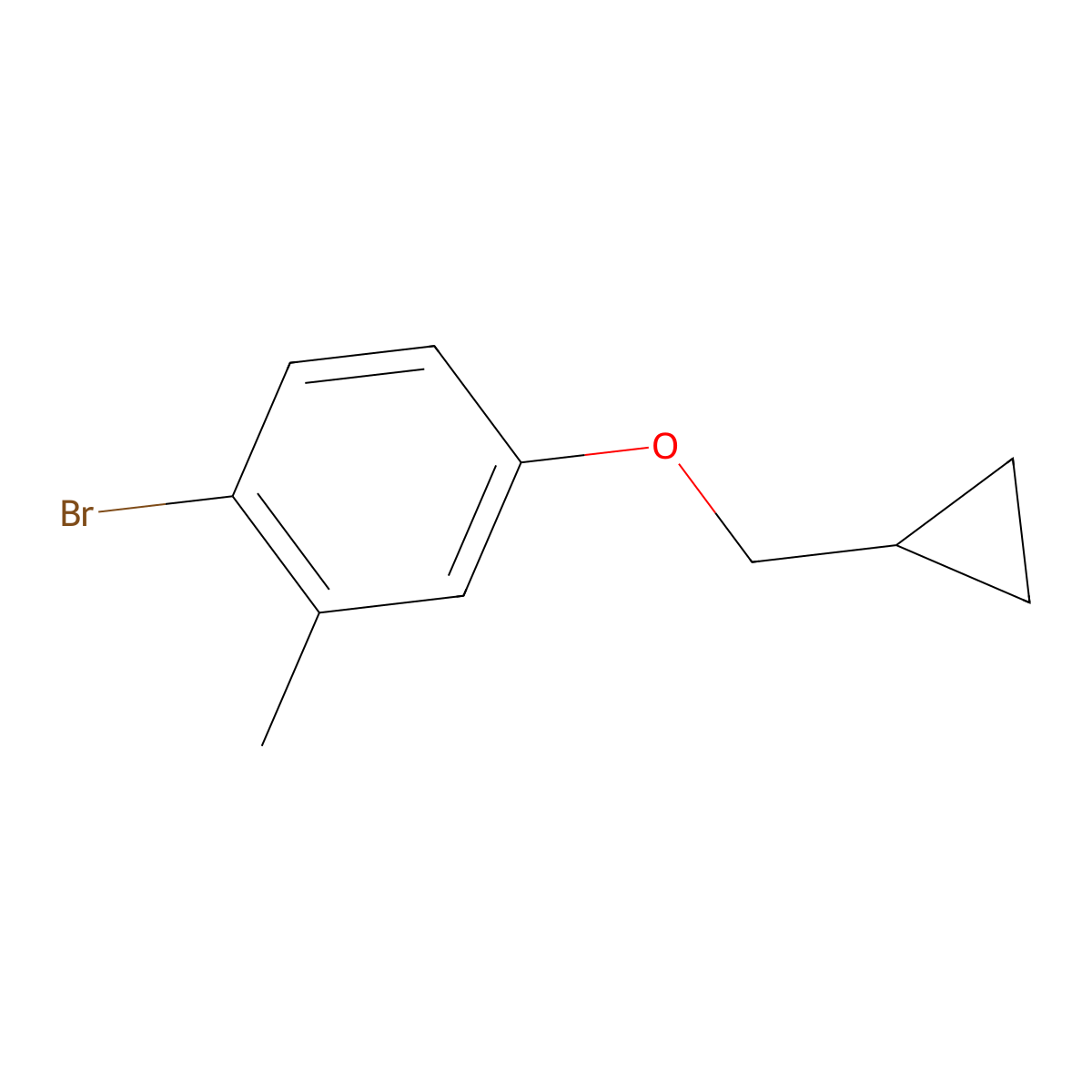 1-Bromo-4-(cyclopropylmethoxy)-2-methylbenzene molecular structure, CAS 1369883-90-8