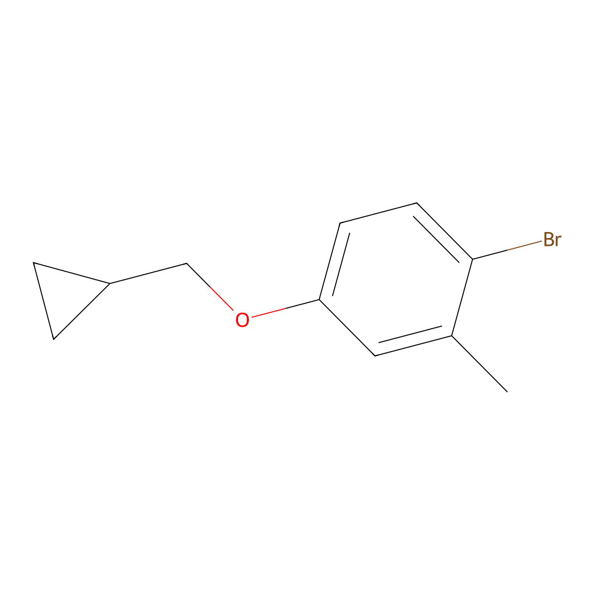 1-Bromo-4-(cyclopropylmethoxy)-2-methylbenzene molecular structure, CAS 1369883-90-8