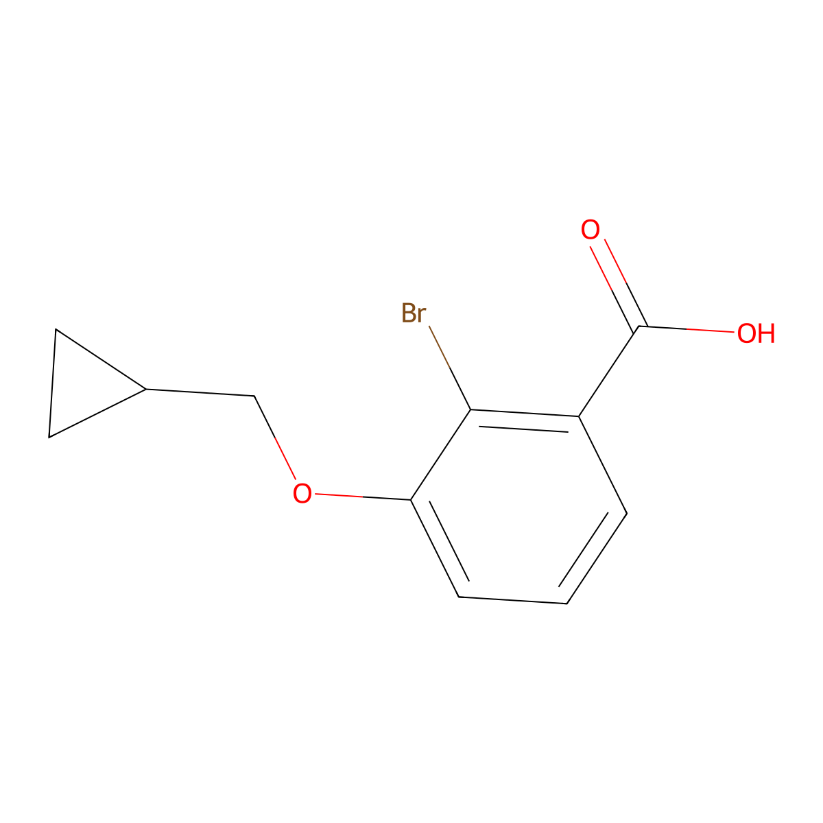 2-Bromo-3-(cyclopropylmethoxy)benzoic acid molecular structure, CAS 1369884-86-5