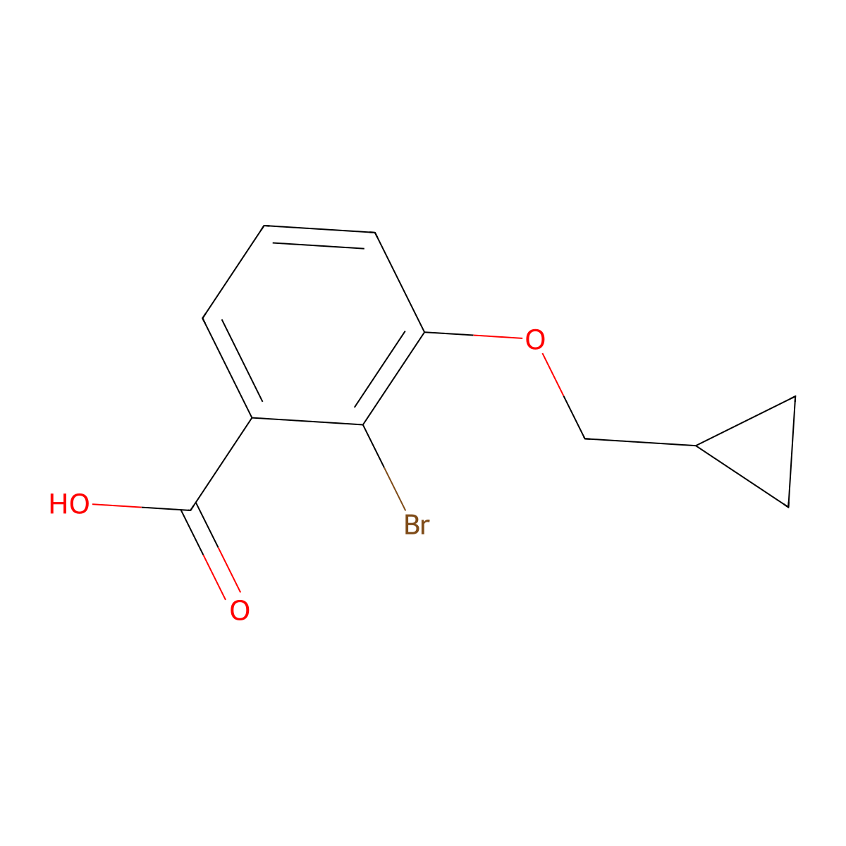2-Bromo-3-(cyclopropylmethoxy)benzoic acid molecular structure, CAS 1369884-86-5