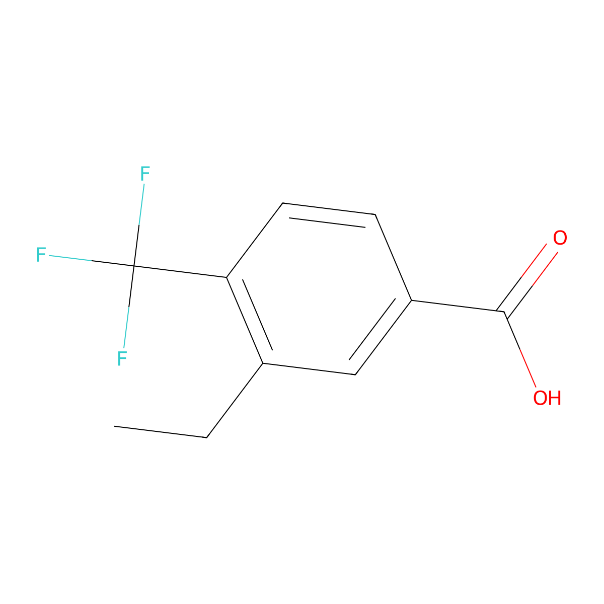 3-Ethyl-4-(trifluoromethyl)benzoic acid molecular structure, CAS 1369886-06-5