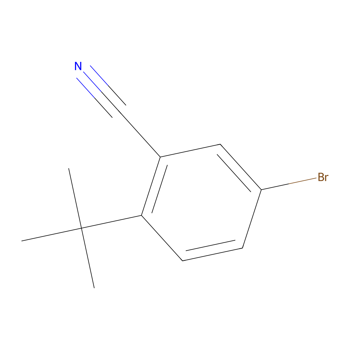 5-Bromo-2-(tert-butyl)benzonitrile molecular structure, CAS 1369886-14-5