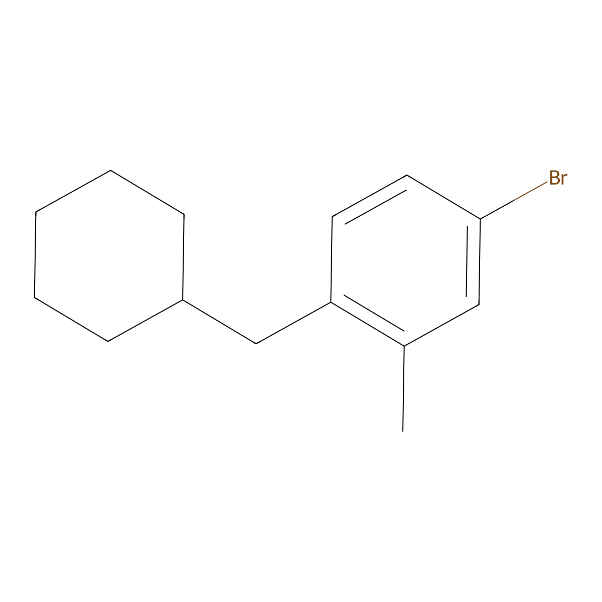 4-Bromo-1-(cyclohexylmethyl)-2-methylbenzene molecular structure, CAS 1369886-55-4