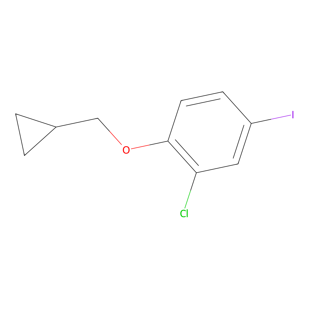 2-Chloro-1-(cyclopropylmethoxy)-4-iodobenzene molecular structure, CAS 1369886-97-4