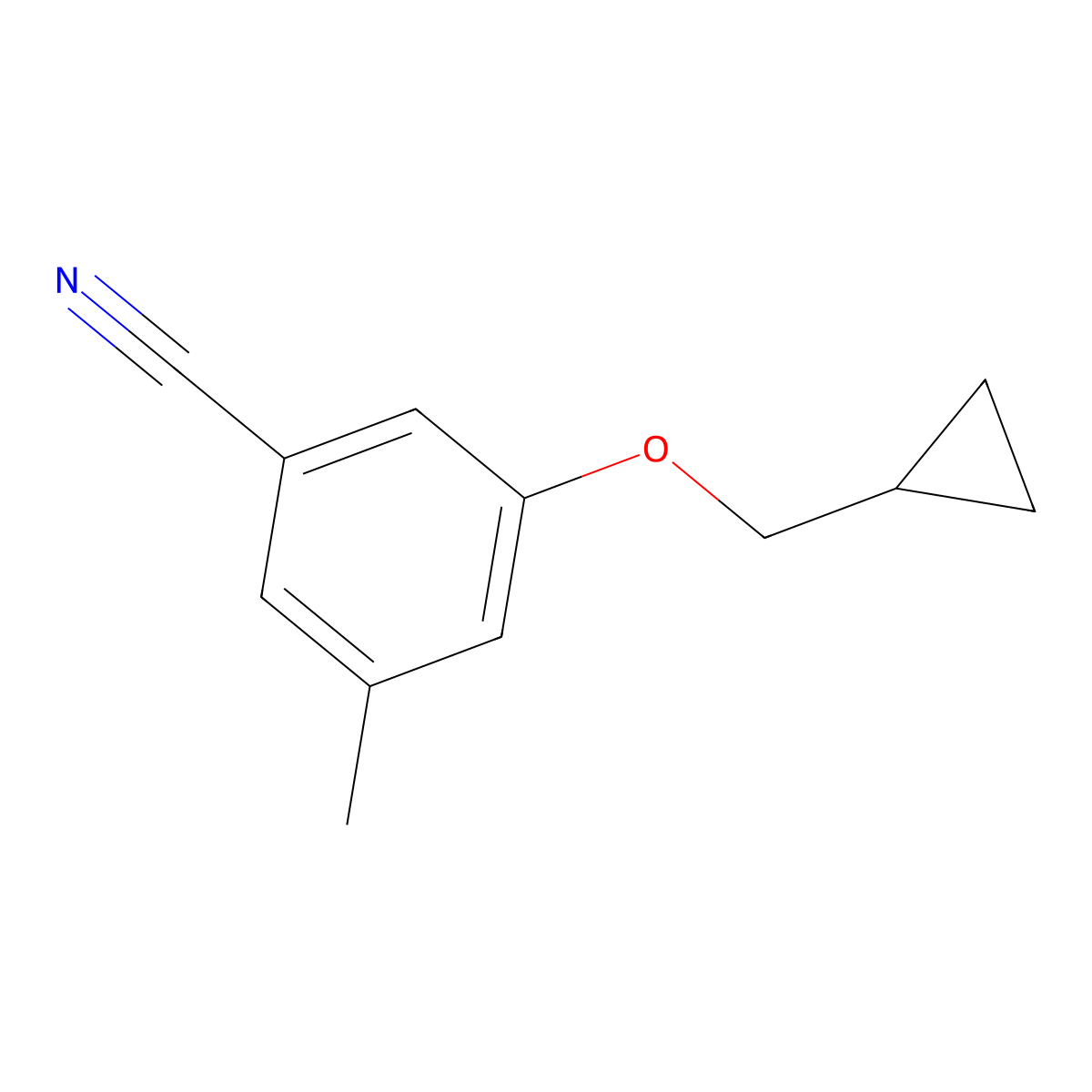 3-(Cyclopropylmethoxy)-5-methylbenzonitrile molecular structure, CAS 1369887-06-8