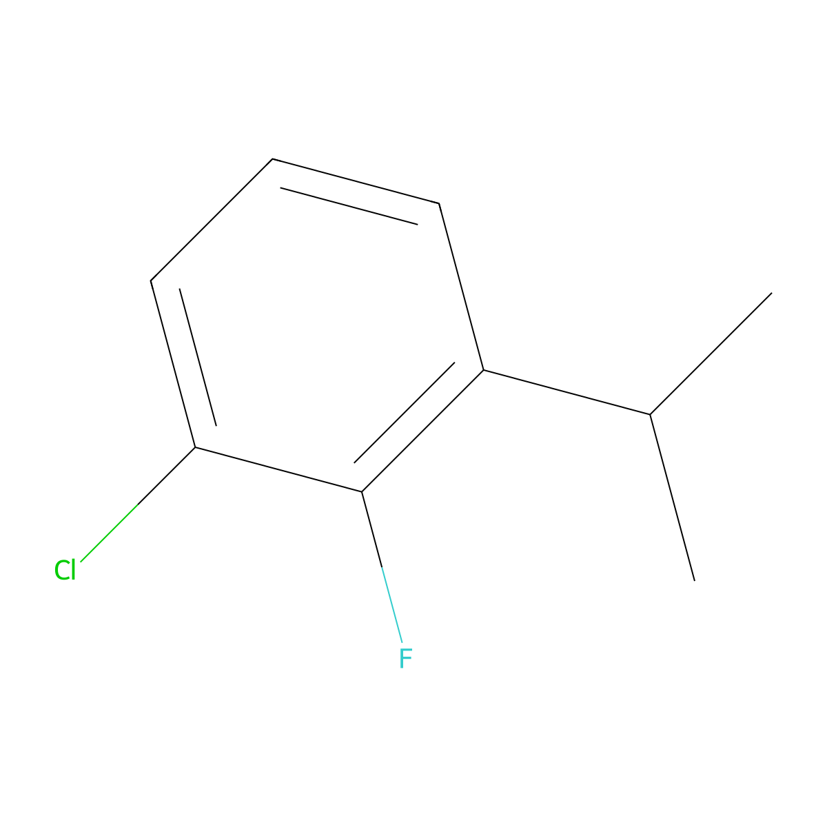 1-Chloro-2-fluoro-3-isopropylbenzene molecular structure, CAS 1369889-10-0