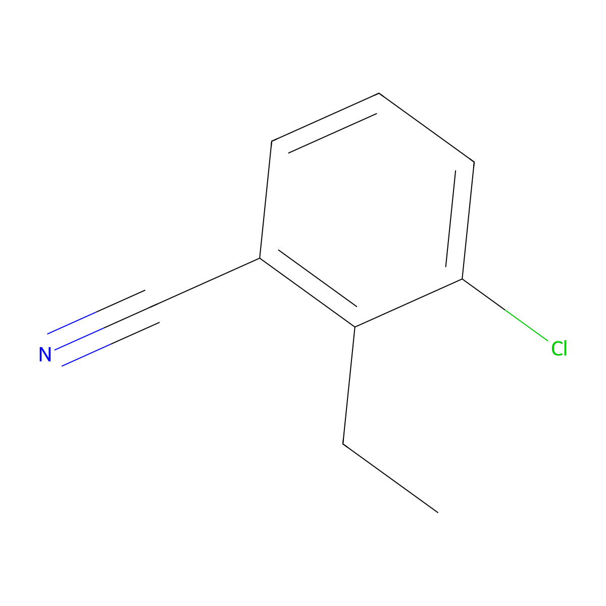3-Chloro-2-ethylbenzonitrile molecular structure, CAS 1369889-92-8