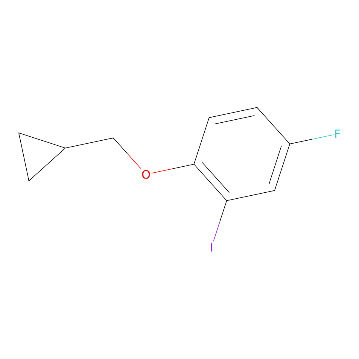 1-(Cyclopropylmethoxy)-4-fluoro-2-iodobenzene molecular structure, CAS 1369890-53-8
