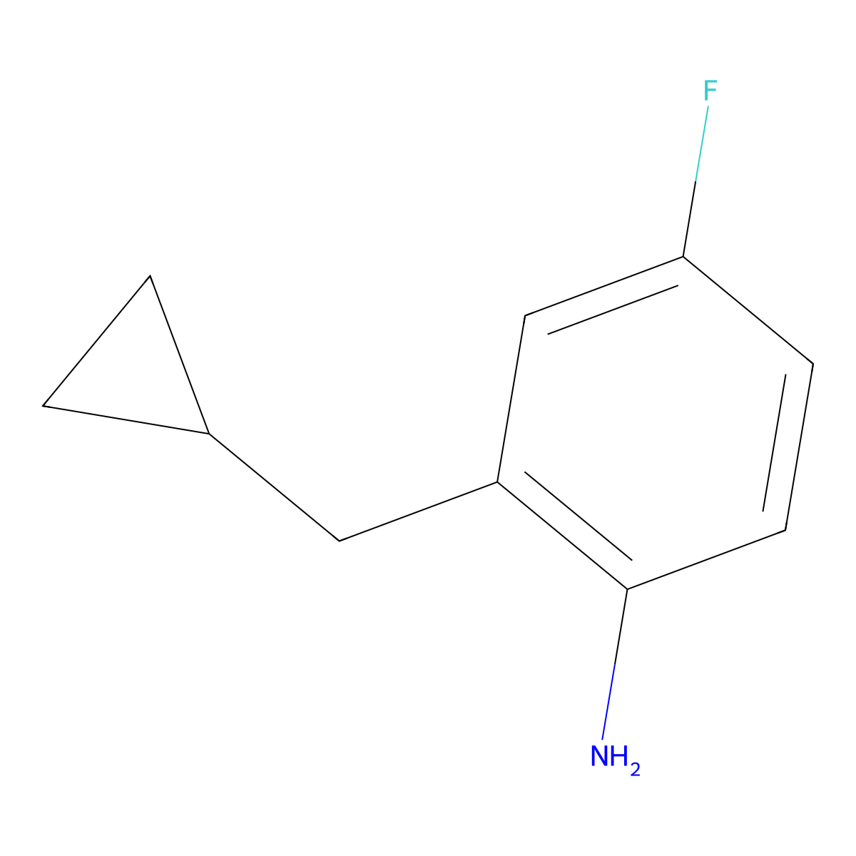 2-(Cyclopropylmethyl)-4-fluoroaniline molecular structure, CAS 1369890-58-3