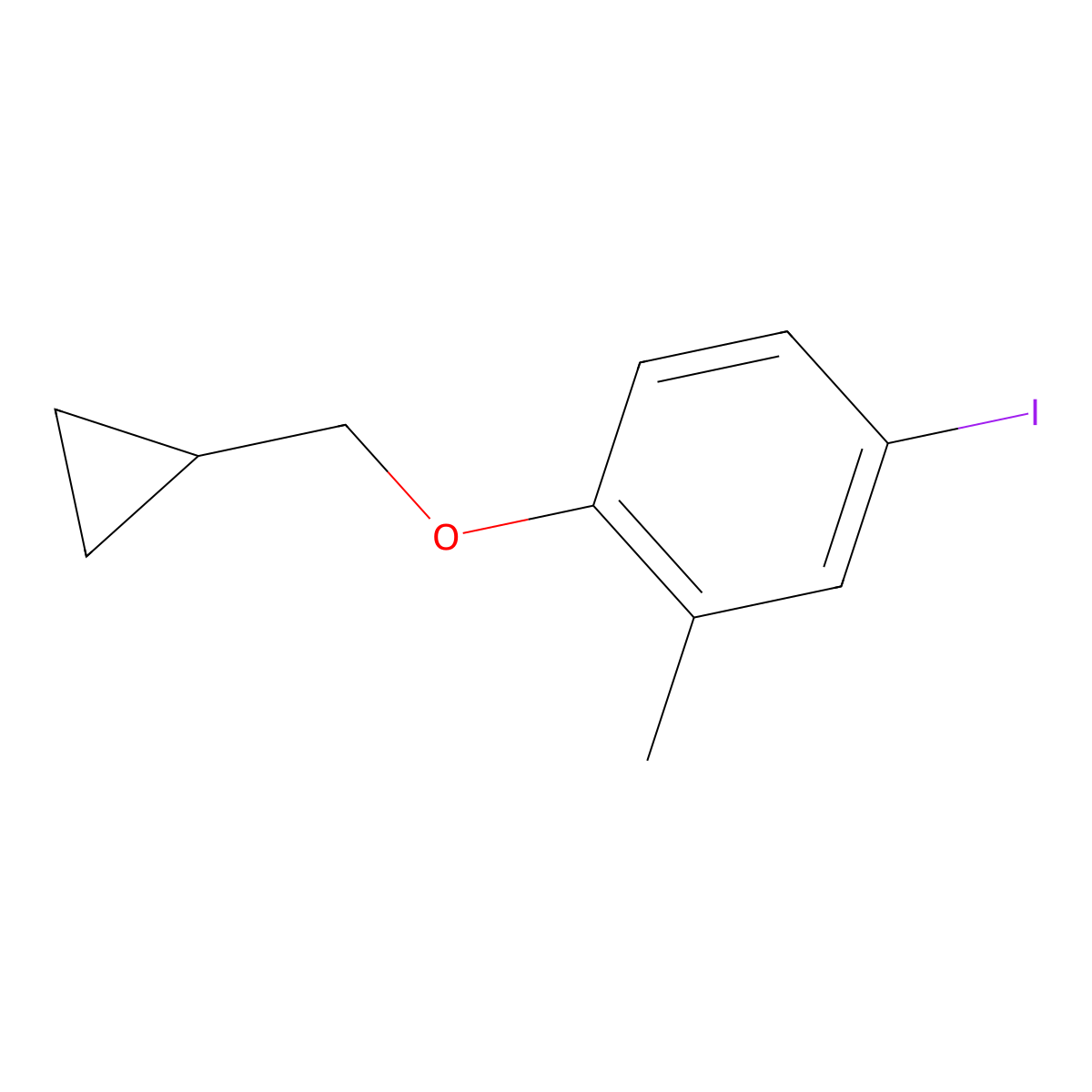 1-(Cyclopropylmethoxy)-4-iodo-2-methylbenzene molecular structure, CAS 1369890-75-4