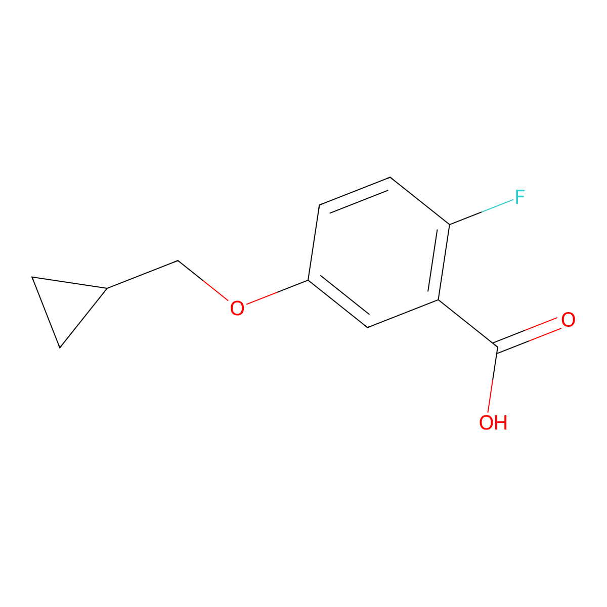 5-(Cyclopropylmethoxy)-2-fluorobenzoic acid molecular structure, CAS 1369890-86-7
