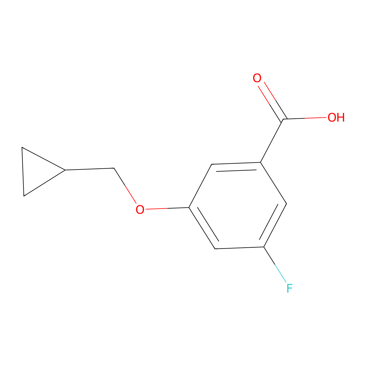 3-(Cyclopropylmethoxy)-5-fluorobenzoic acid molecular structure, CAS 1369891-17-7