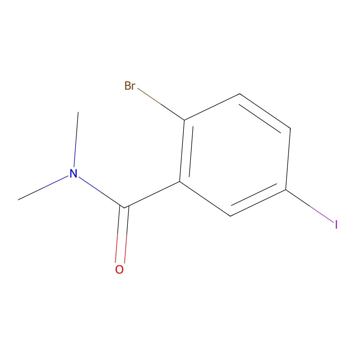 2-Bromo-5-iodo-N,N-dimethylbenzamide molecular structure, CAS 1369895-41-9