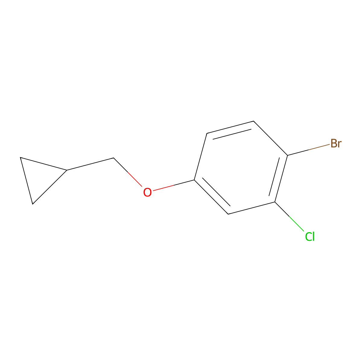 1-Bromo-2-chloro-4-(cyclopropylmethoxy)benzene molecular structure, CAS 1369896-24-1