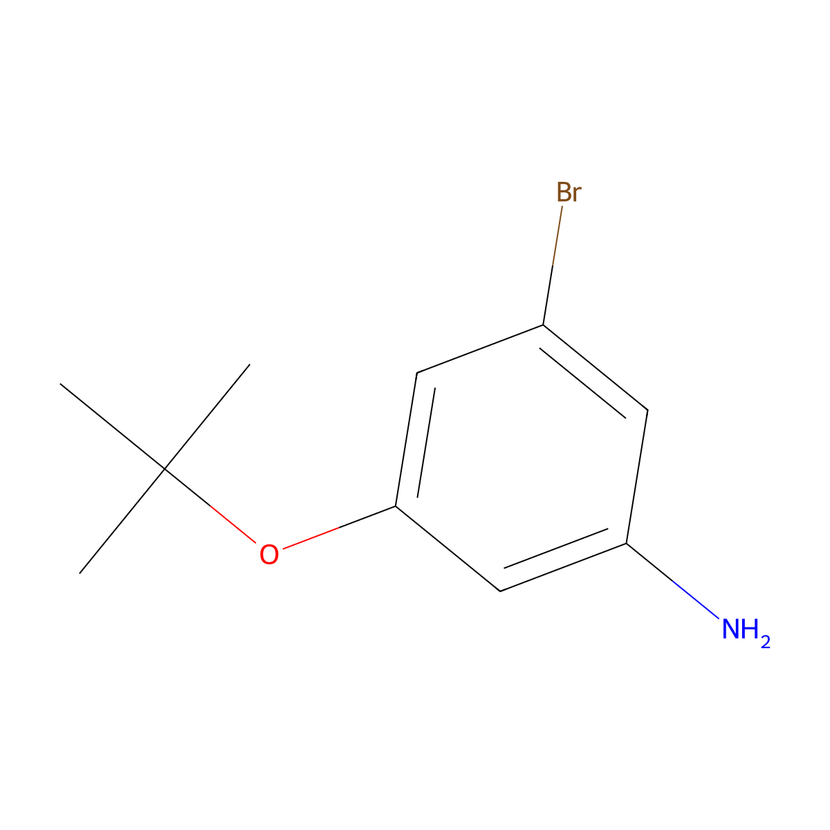 BenzenaMine, 3-broMo-5-(1,1-diMethylethoxy)- molecular structure, CAS 1369896-27-4