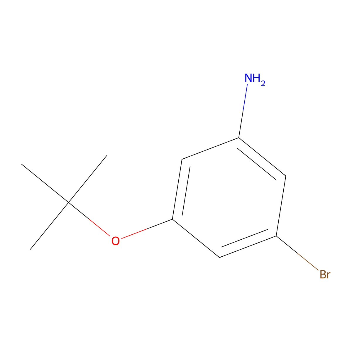 BenzenaMine, 3-broMo-5-(1,1-diMethylethoxy)- molecular structure, CAS 1369896-27-4