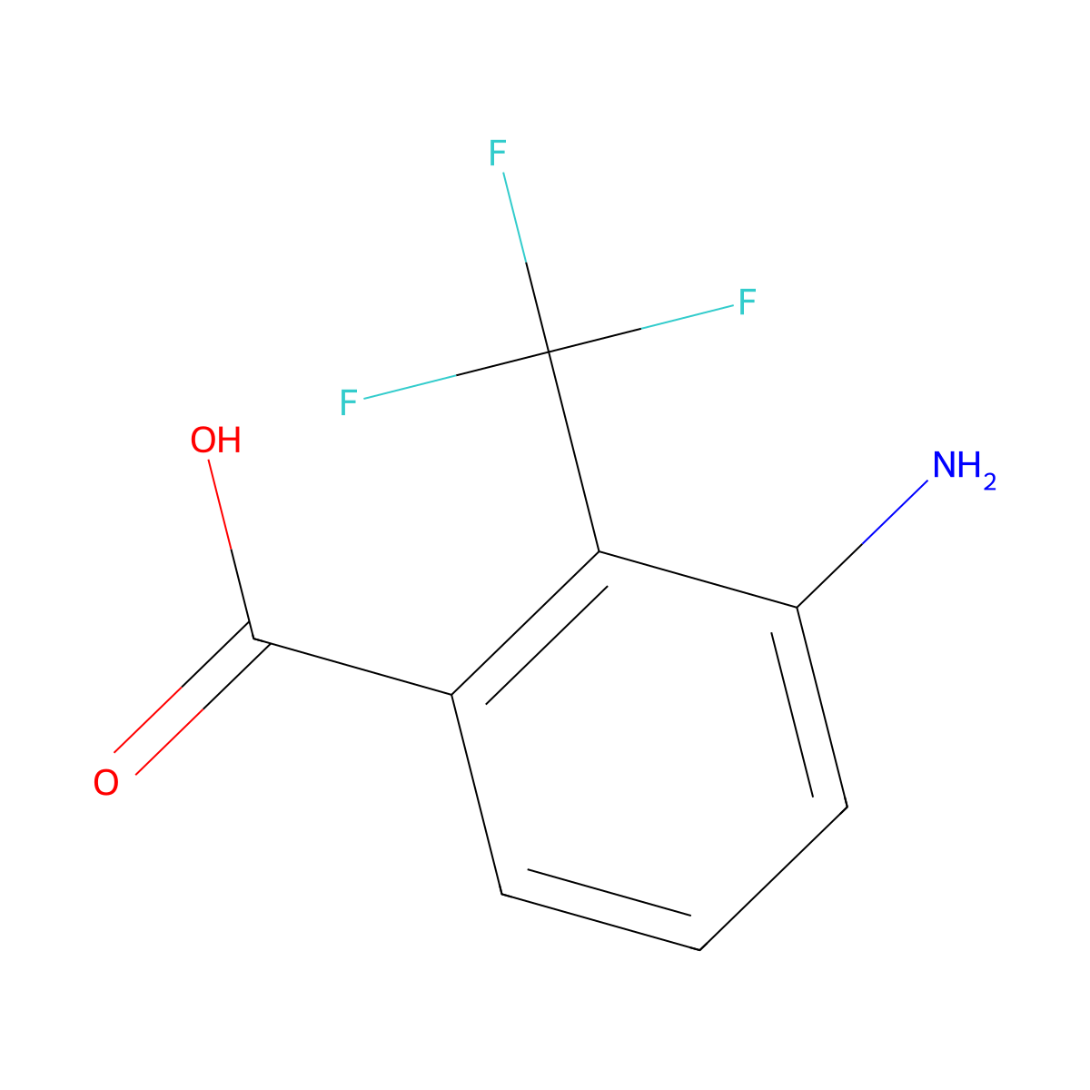3-Amino-2-(trifluoromethyl)benzoic acid molecular structure, CAS 1369896-75-2
