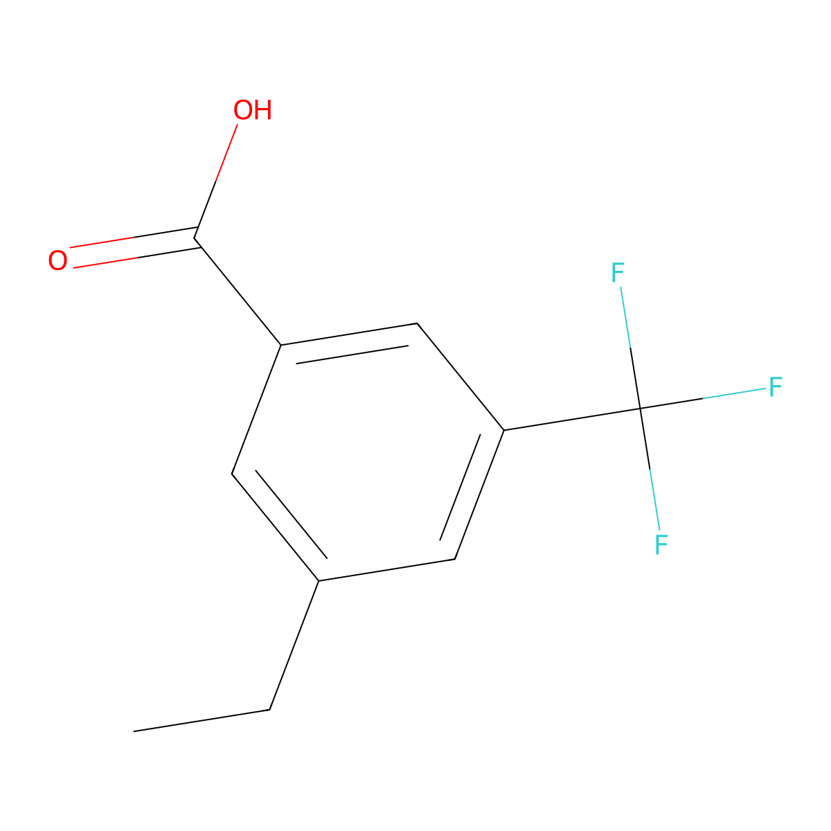 3-Ethyl-5-(trifluoromethyl)benzoic acid molecular structure, CAS 1369897-15-3
