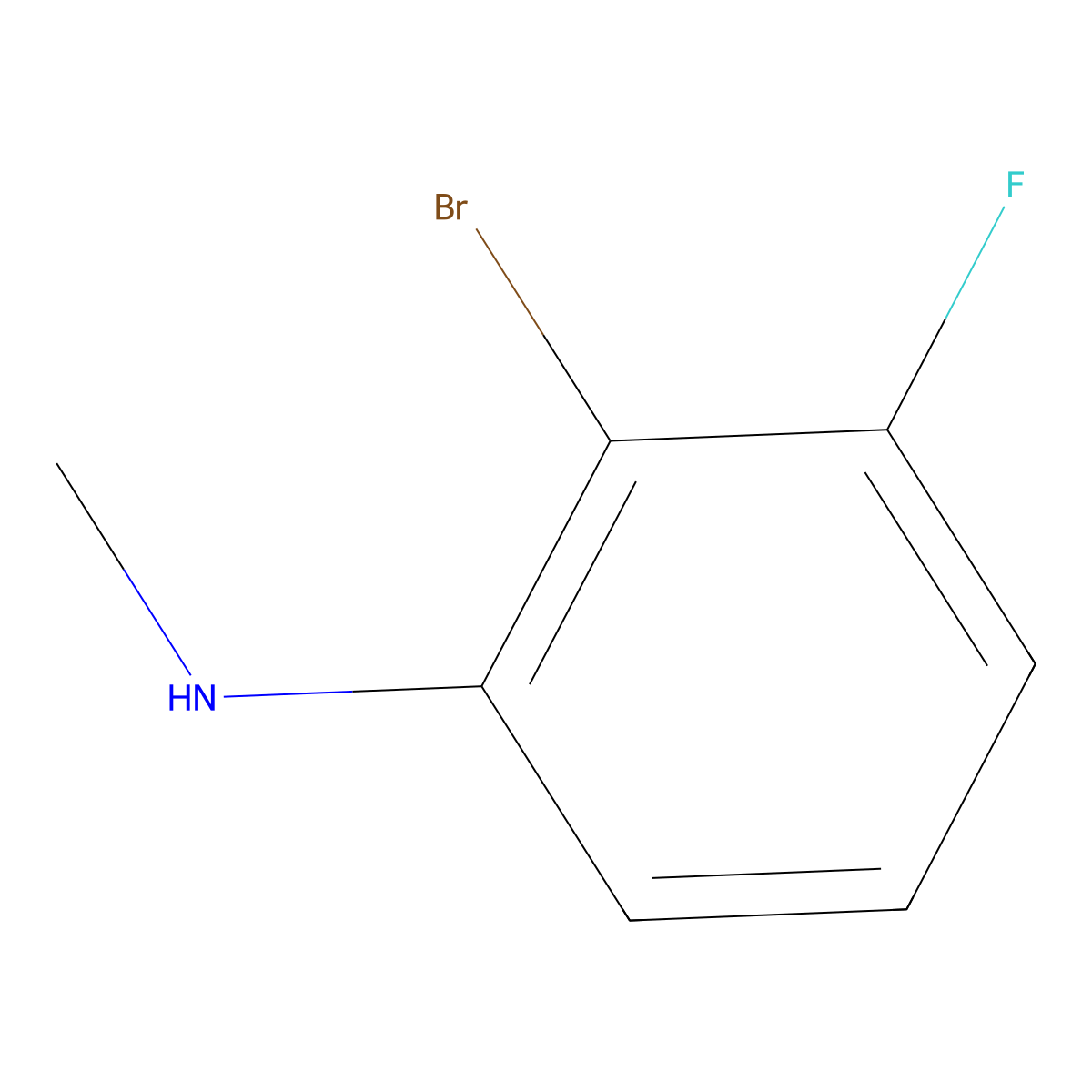 2-bromo-3-fluoro-N-methylaniline molecular structure, CAS 1369898-26-9