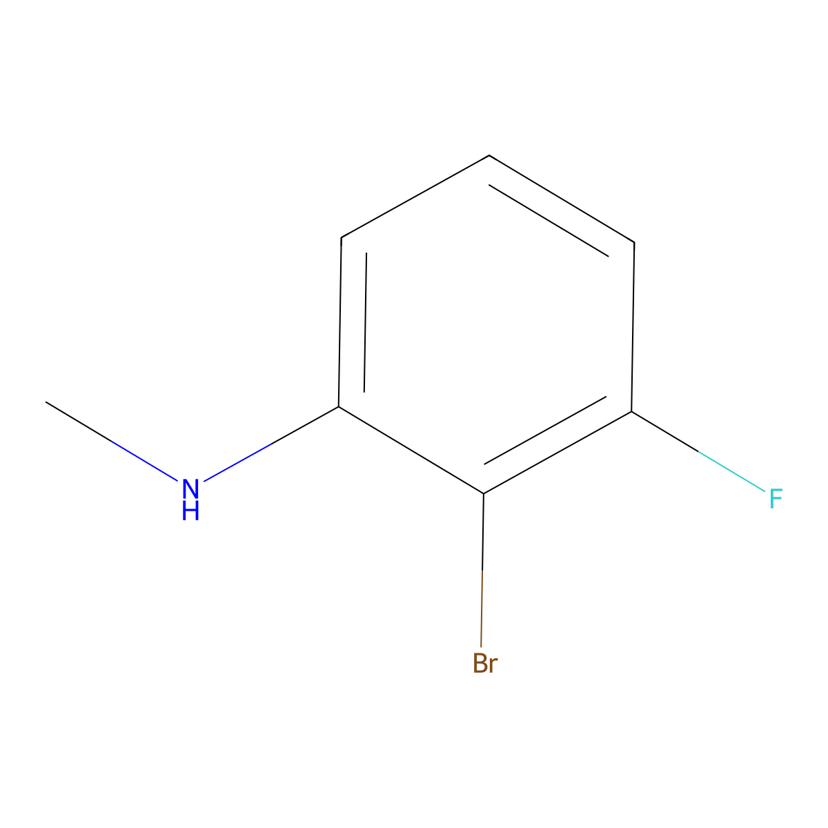 2-bromo-3-fluoro-N-methylaniline molecular structure, CAS 1369898-26-9