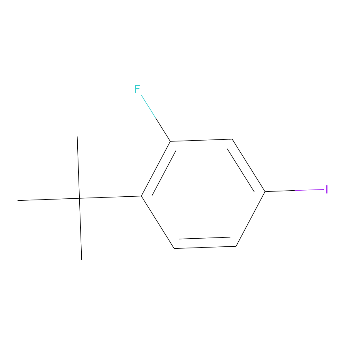 Benzene, 1-(1,1-dimethylethyl)-2-fluoro-4-iodo- molecular structure, CAS 1369898-44-1