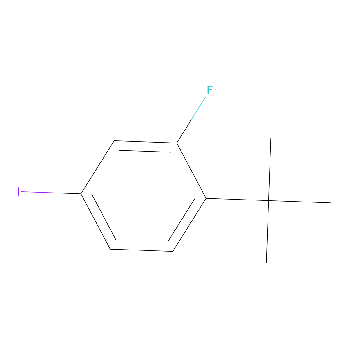 Benzene, 1-(1,1-dimethylethyl)-2-fluoro-4-iodo- molecular structure, CAS 1369898-44-1