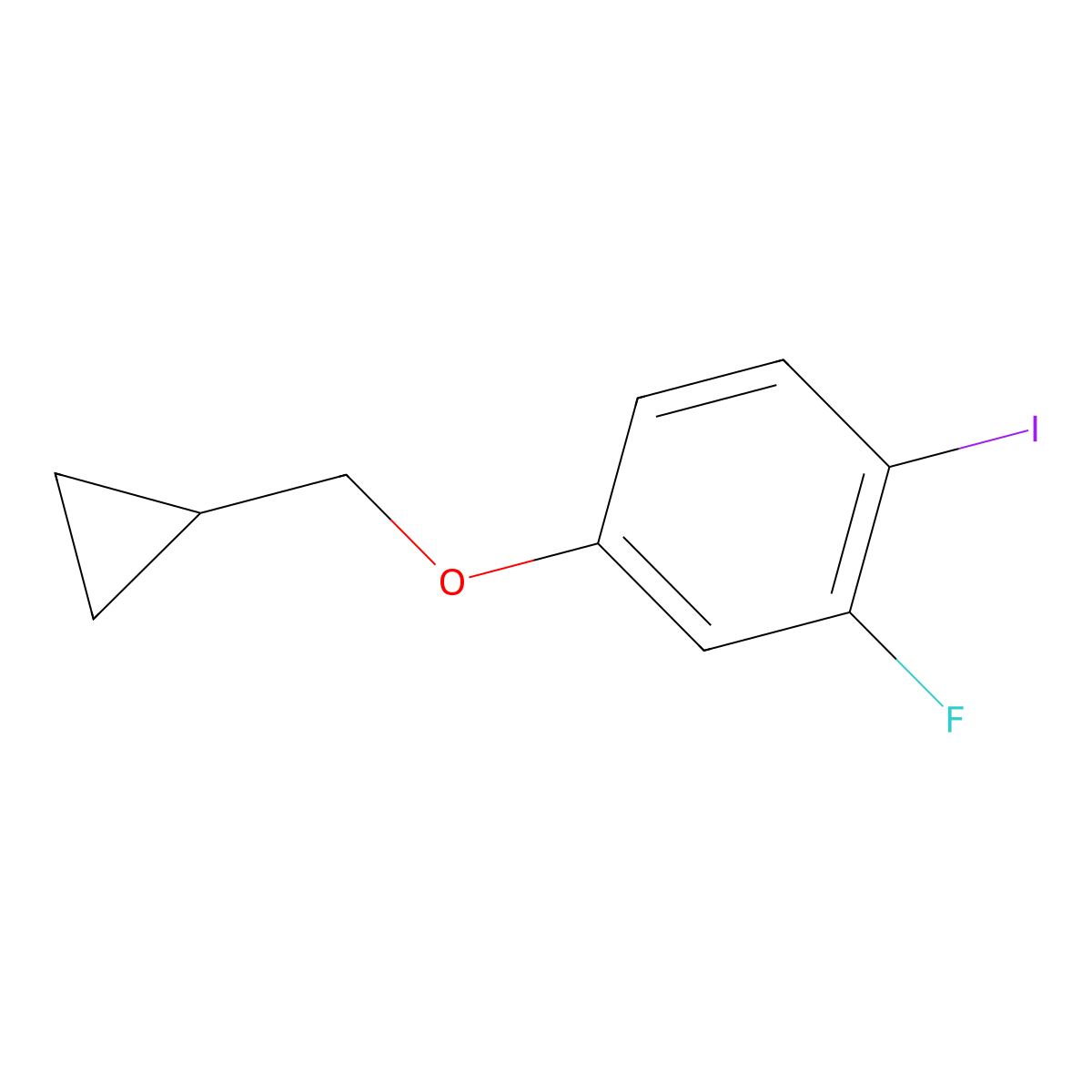 Benzene, 4-(cyclopropylmethoxy)-2-fluoro-1-iodo- molecular structure, CAS 1369898-83-8