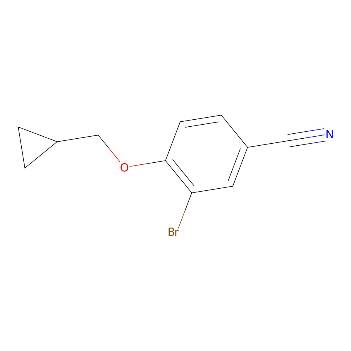 3-Bromo-4-(cyclopropylmethoxy)benzonitrile molecular structure, CAS 1369899-03-5