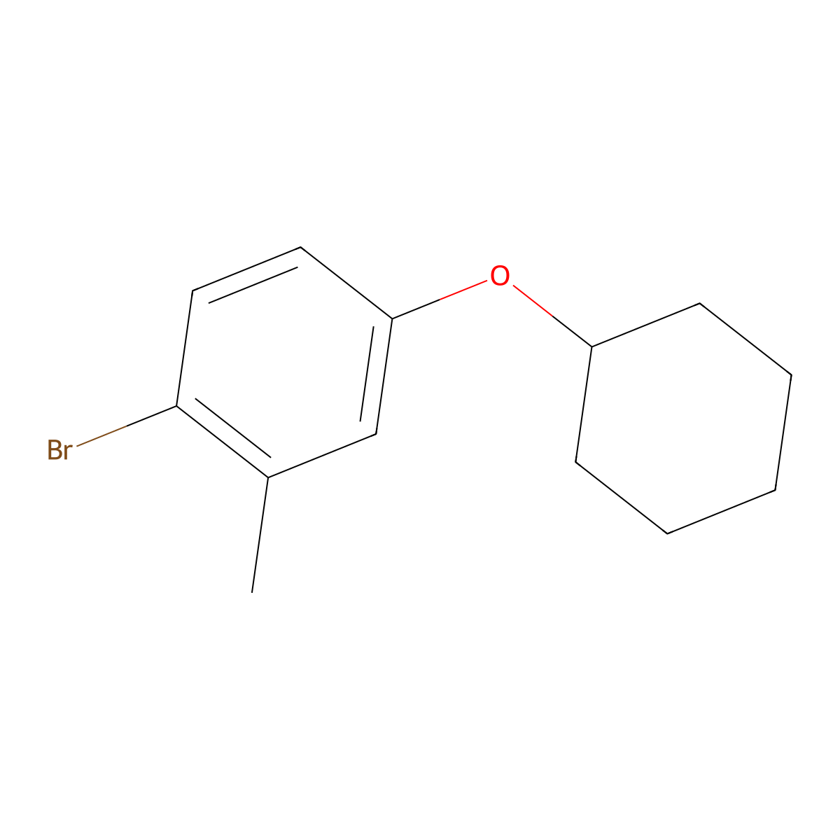 1-Bromo-4-cyclohexyloxy-2-methyl-benzene molecular structure, CAS 1369899-12-6