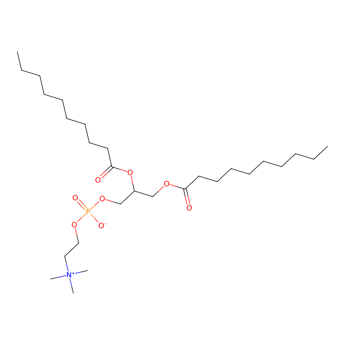 1,2-Didecanoylphosphatidylcholine molecular structure, CAS 13699-47-3