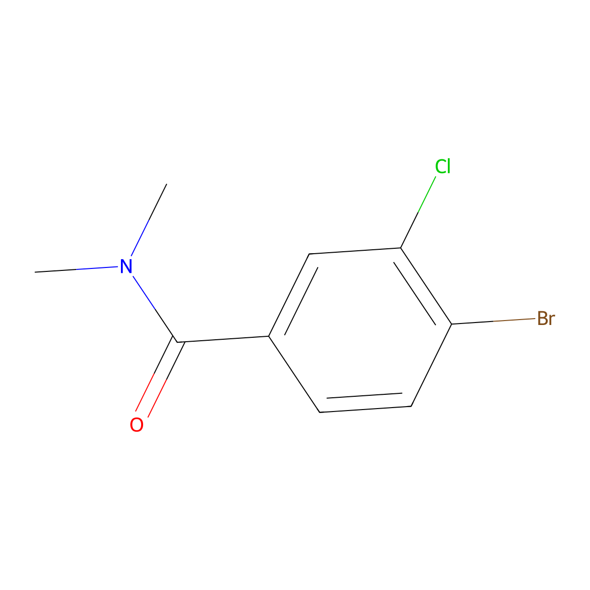 4-bromo-3-chloro-N,N-dimethylbenzamide molecular structure, CAS 1369900-22-0
