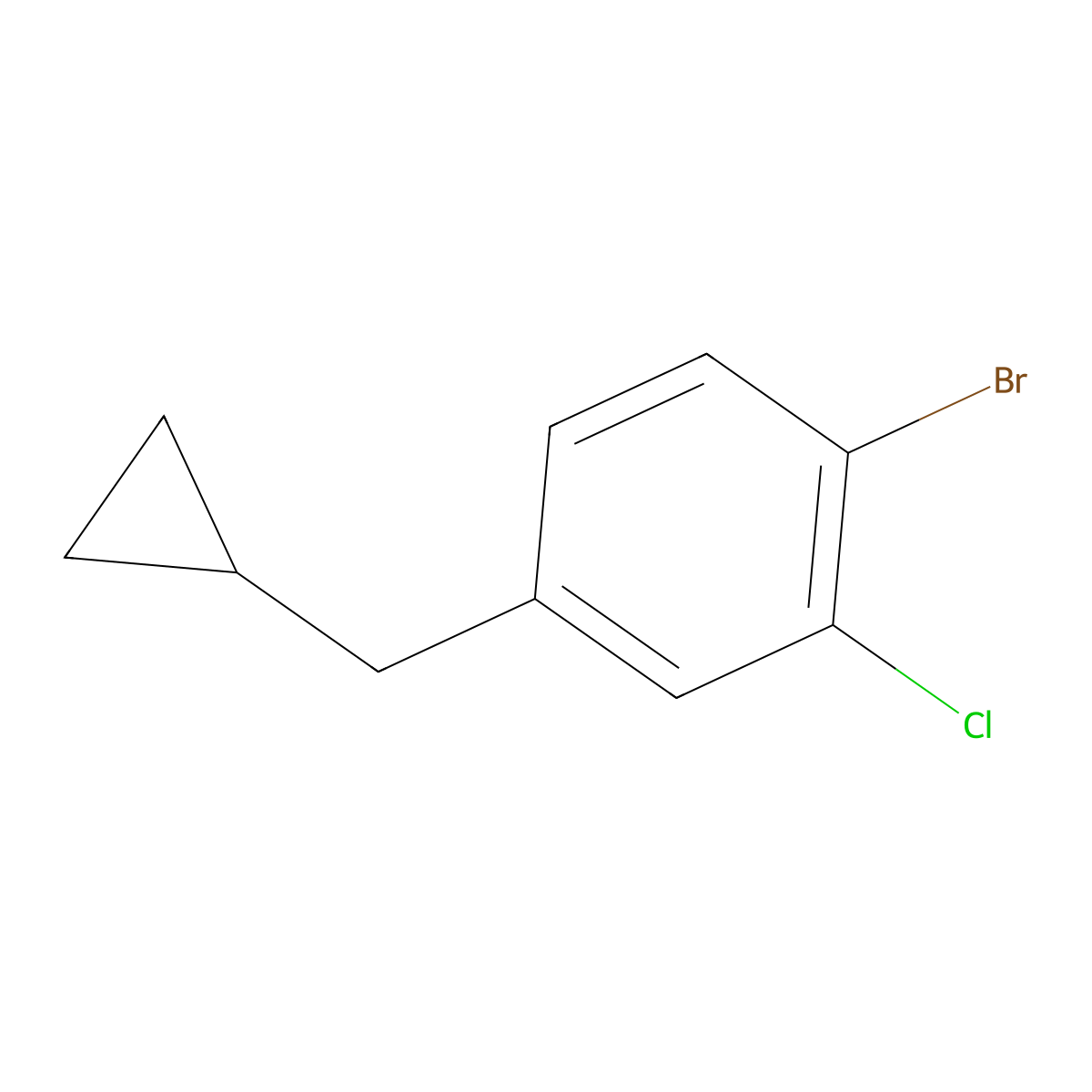 1-Bromo-2-chloro-4-(cyclopropylmethyl)benzene molecular structure, CAS 1369900-61-7
