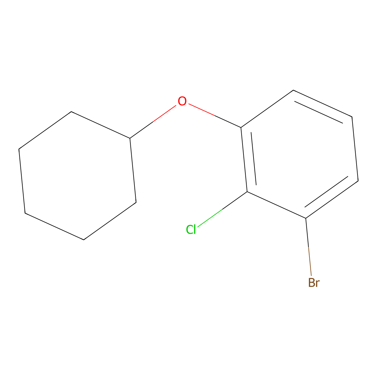 1-Bromo-2-chloro-3-(cyclohexyloxy)benzene molecular structure, CAS 1369901-13-2