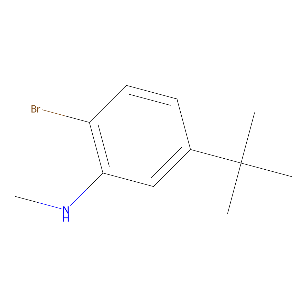 2-bromo-5-tert-butyl-N-methylaniline molecular structure, CAS 1369902-33-9