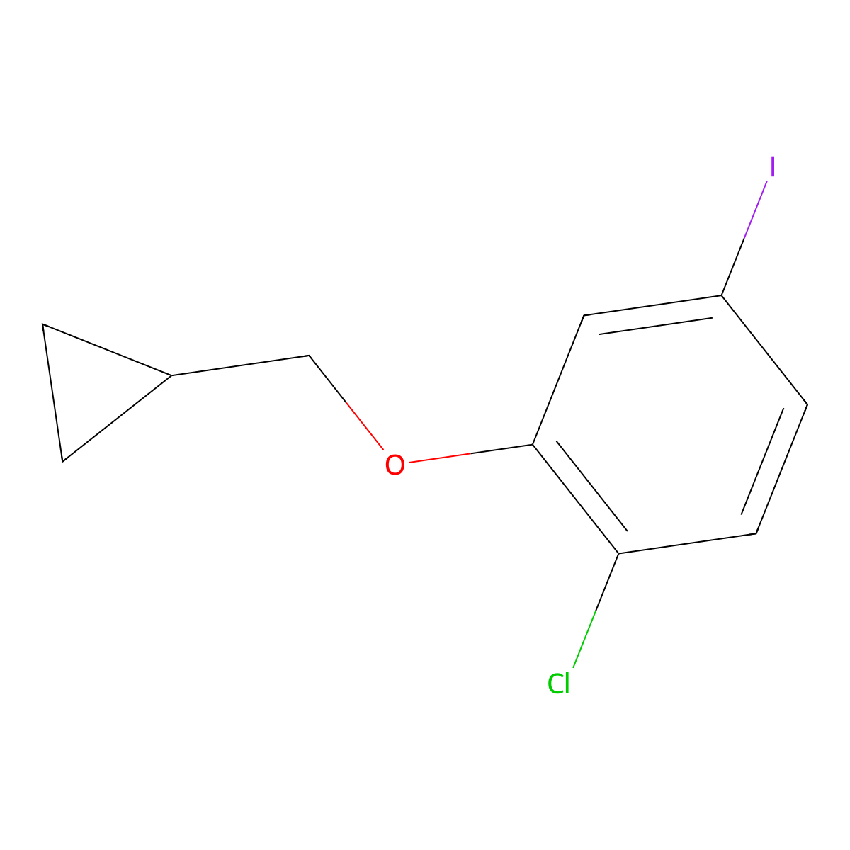 1-Chloro-2-(cyclopropylmethoxy)-4-iodobenzene molecular structure, CAS 1369902-41-9
