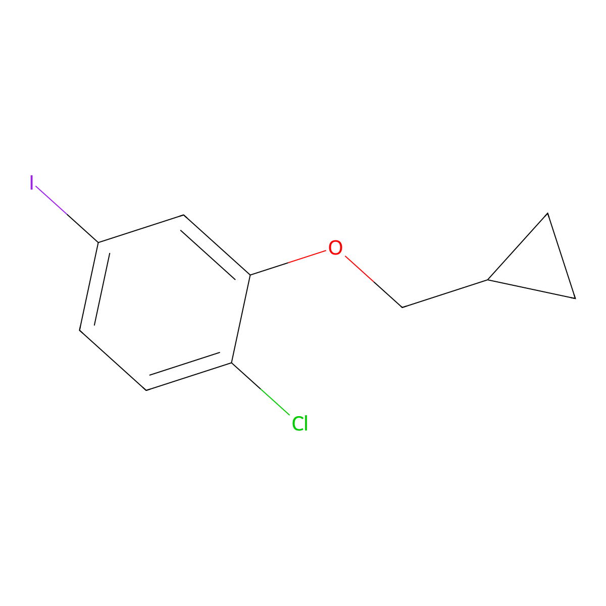 1-Chloro-2-(cyclopropylmethoxy)-4-iodobenzene molecular structure, CAS 1369902-41-9