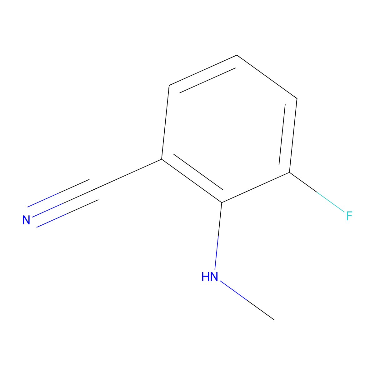 3-Fluoro-2-(methylamino)benzonitrile molecular structure, CAS 1369903-34-3