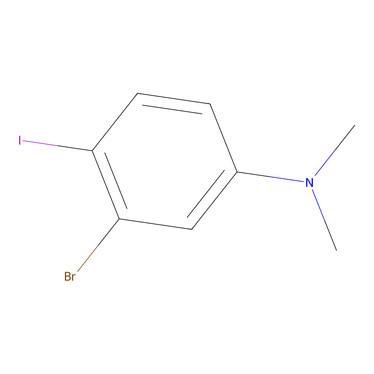 3-bromo-4-iodo-N,N-dimethylaniline molecular structure, CAS 1369904-13-1