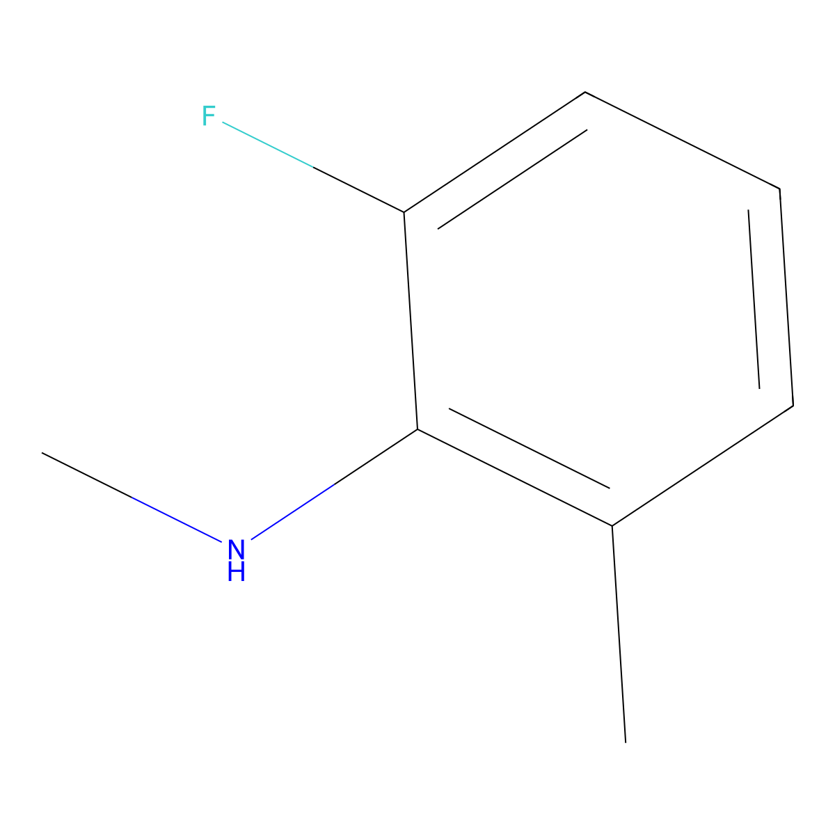 2-fluoro-N,6-dimethylaniline molecular structure, CAS 1369904-15-3