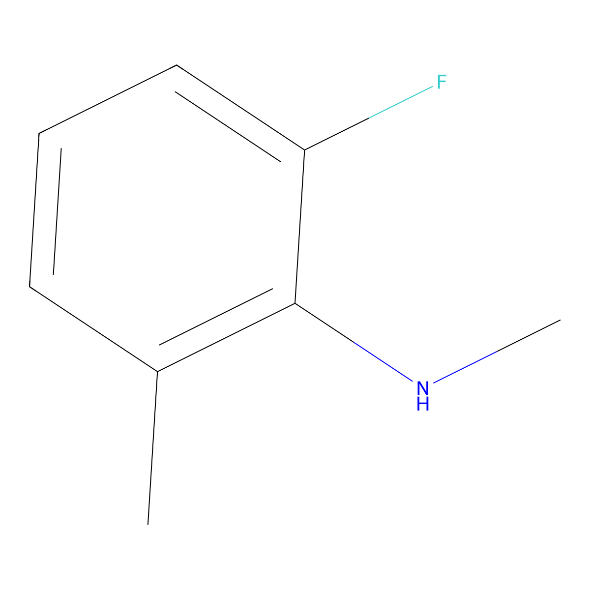 2-fluoro-N,6-dimethylaniline molecular structure, CAS 1369904-15-3