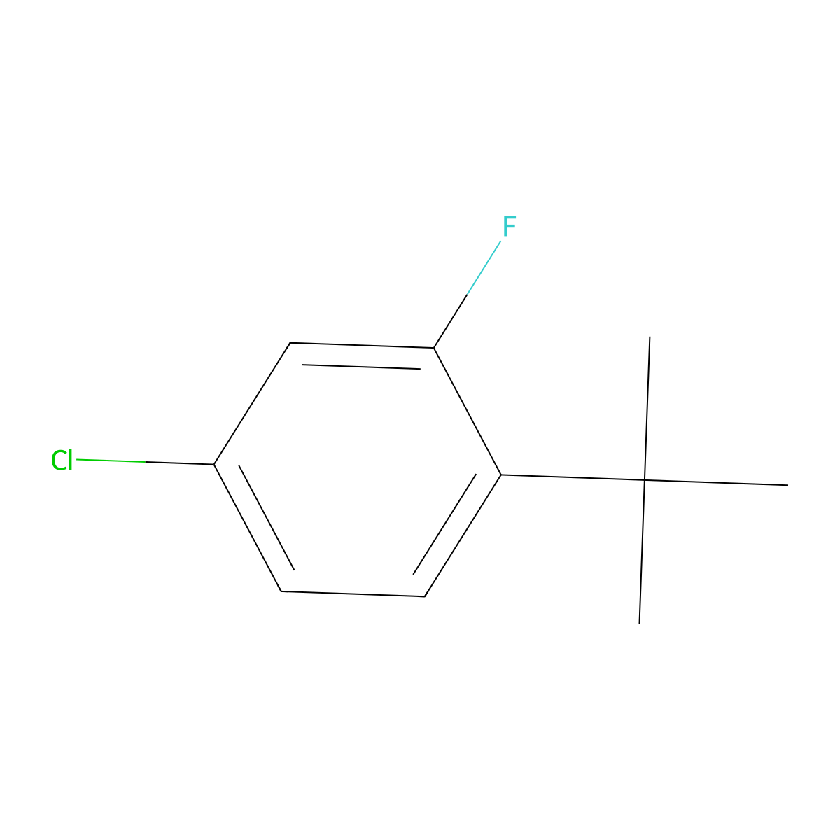 1-Tert-butyl-4-chloro-2-fluorobenzene molecular structure, CAS 1369905-19-0