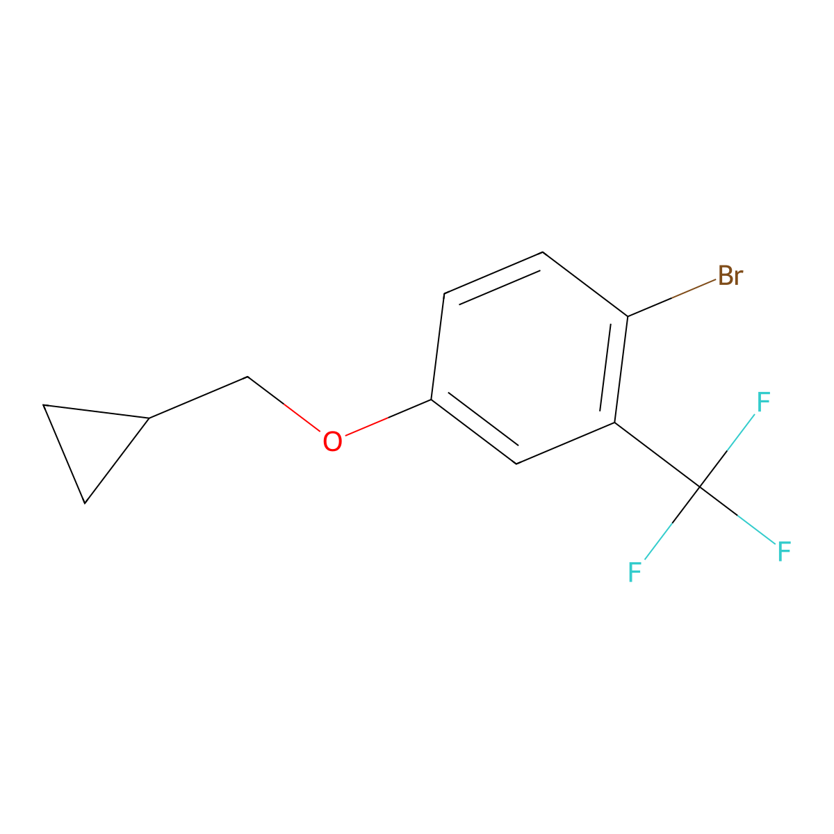 1-Bromo-4-(cyclopropylmethoxy)-2-(trifluoromethyl)benzene molecular structure, CAS 1369905-31-6