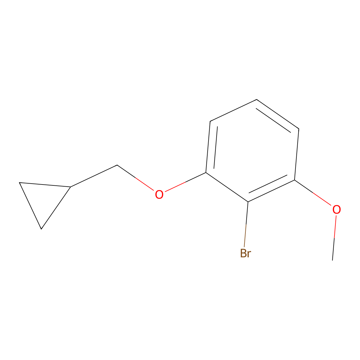 2-Bromo-1-(cyclopropylmethoxy)-3-methoxybenzene molecular structure, CAS 1369905-38-3