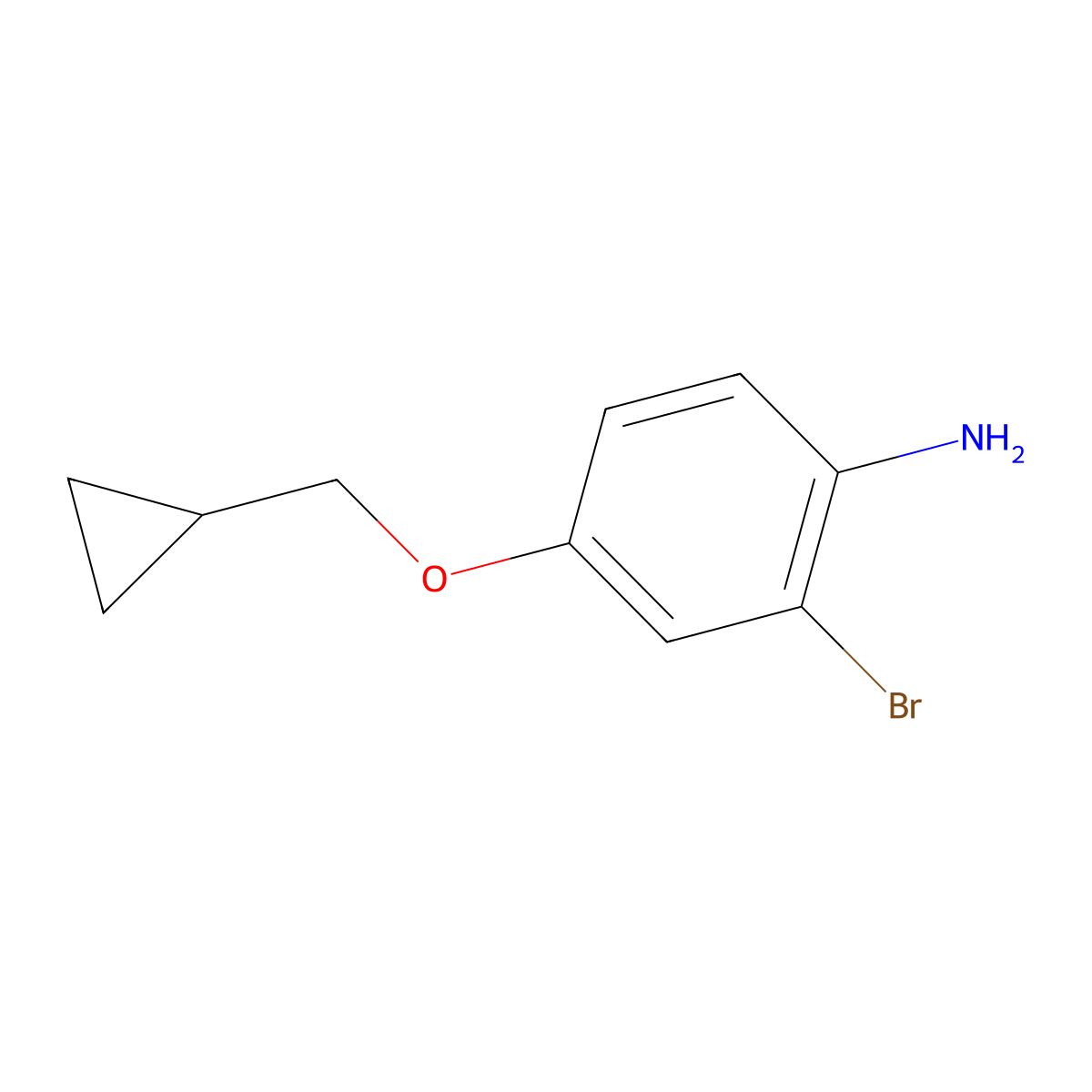 2-Bromo-4-(cyclopropylmethoxy)benzenamine molecular structure, CAS 1369905-93-0