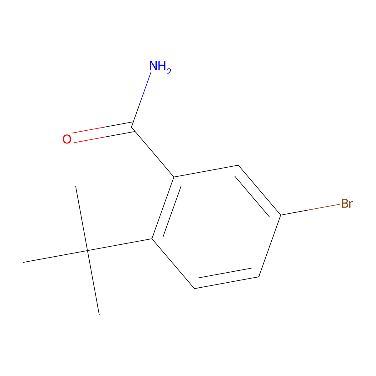 5-Bromo-2-(tert-butyl)benzamide molecular structure, CAS 1369906-44-4