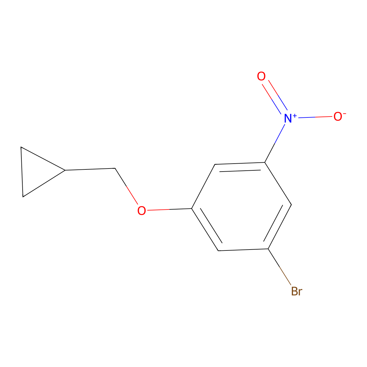 1-Bromo-3-(cyclopropylmethoxy)-5-nitrobenzene molecular structure, CAS 1369909-65-8
